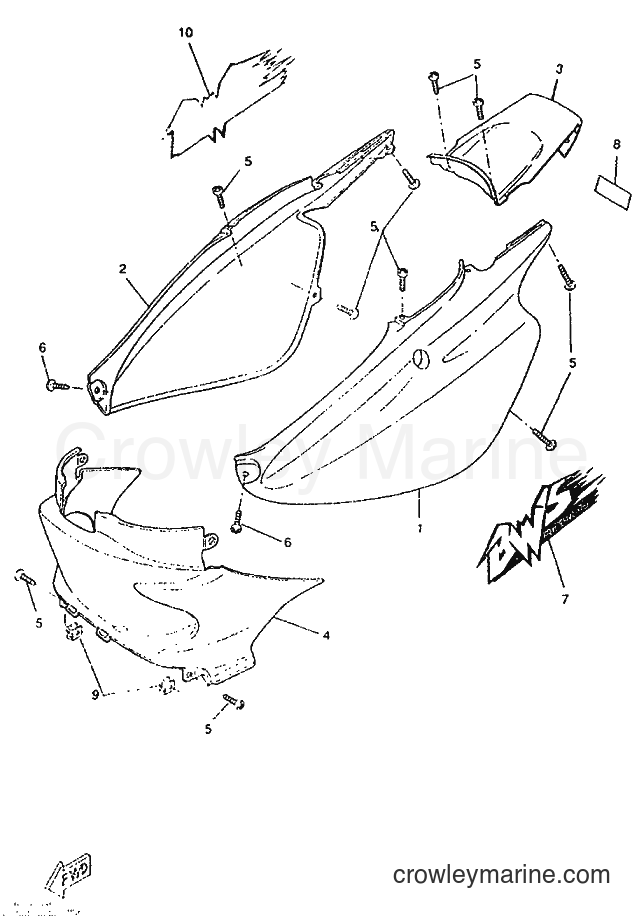 1996 Scooter CW50RS - CW50RS (4TD1) [999] - SIDE COVER