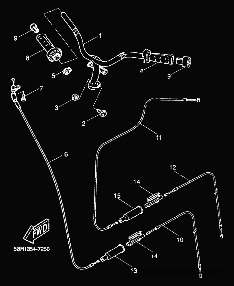 2000 Scooter YQ50 - YQ50 (5KH3) [010] - STEERING HANDLE & CABLE