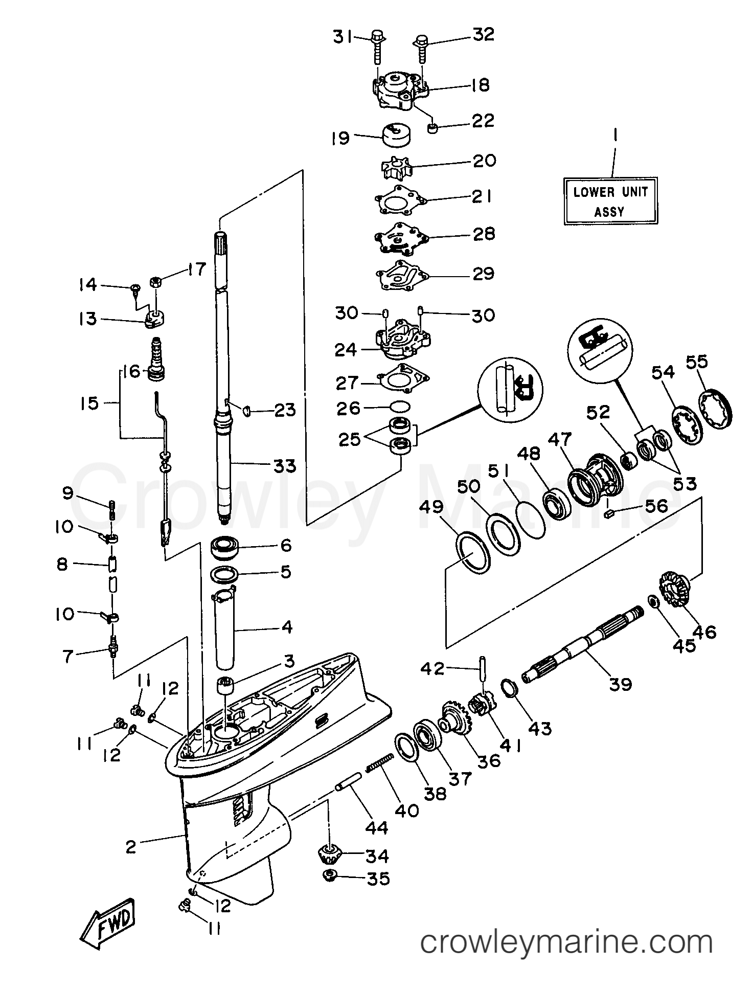 Yamaha Motors 30MLHW - LOWER CASING DRIVE 1
