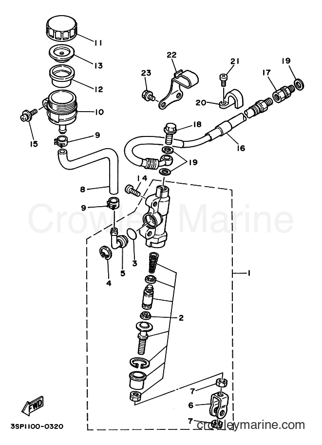 1992 Dirt Bike YZ125 - YZ125 (4DB2) [030] - REAR MASTER CYLINDER