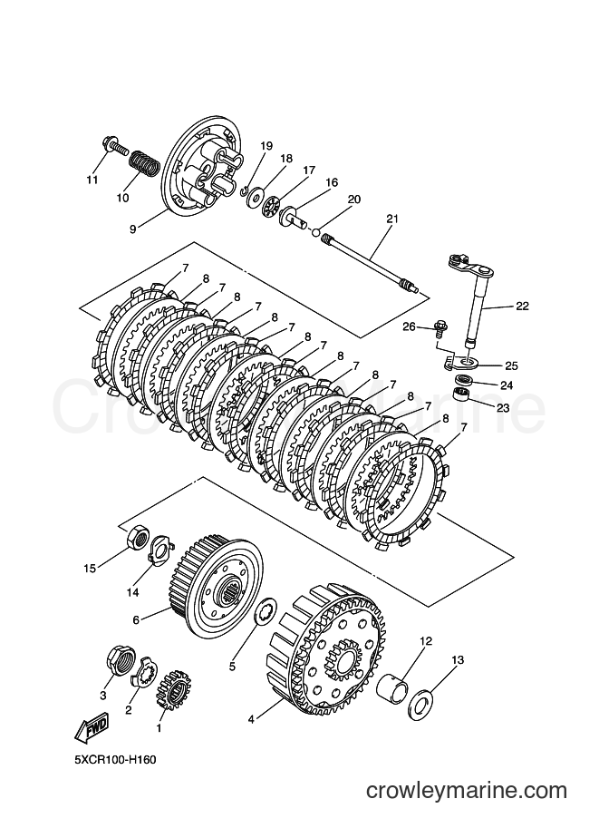 2009 Dirt Bike YZ250F - YZ250F (5XCS) [010] - CLUTCH