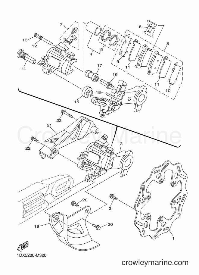 2013 Dirt Bike WR450F - WR450F (1DX9) [010] - REAR BRAKE CALIPER