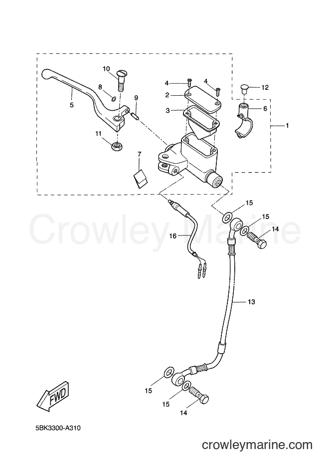 2002 Scooter DT50R - DT50R (5BK3) [020] - REAR MASTER CYLINDER