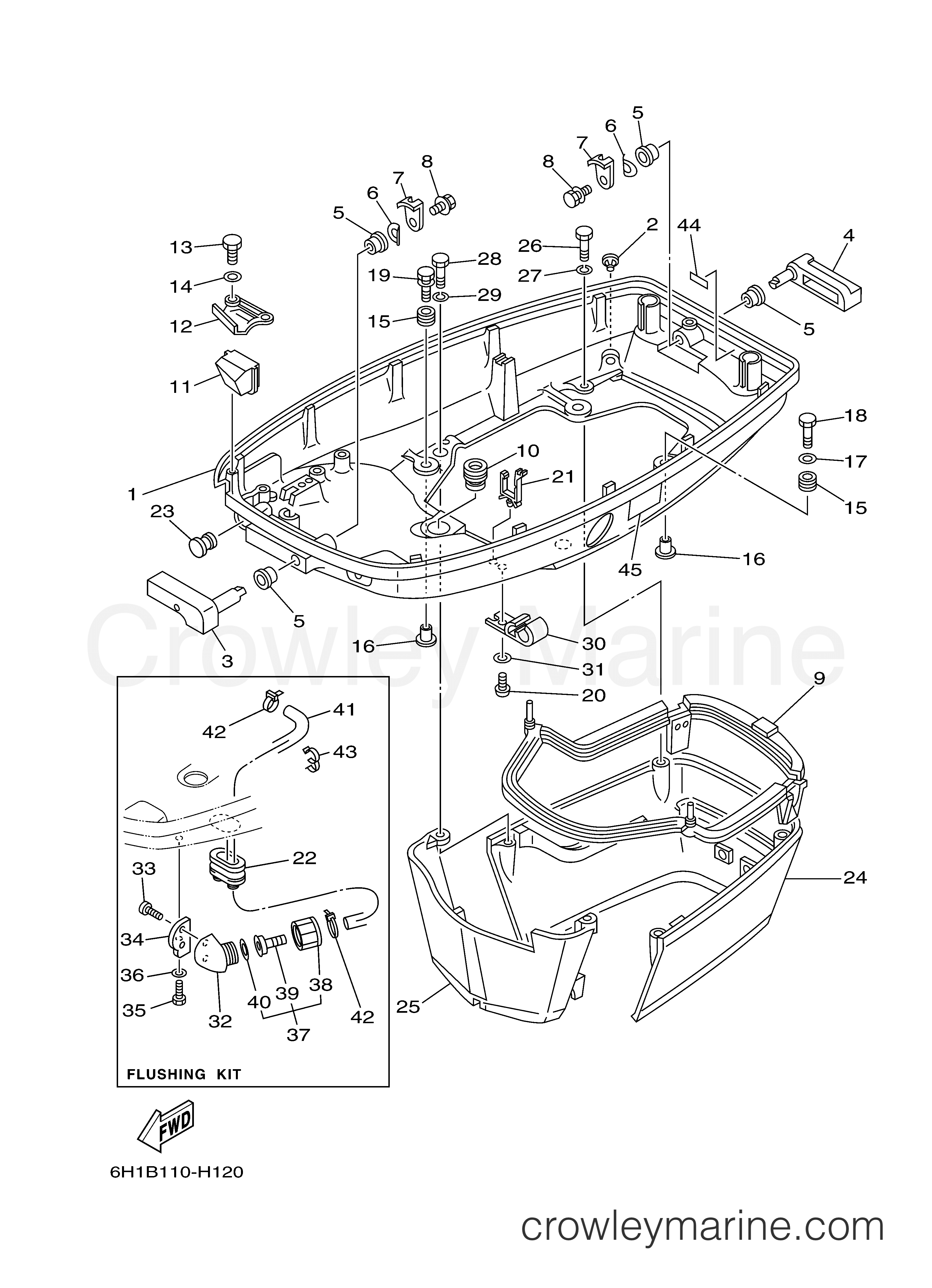 Yamaha Motors 90TLR - BOTTOM COWLING