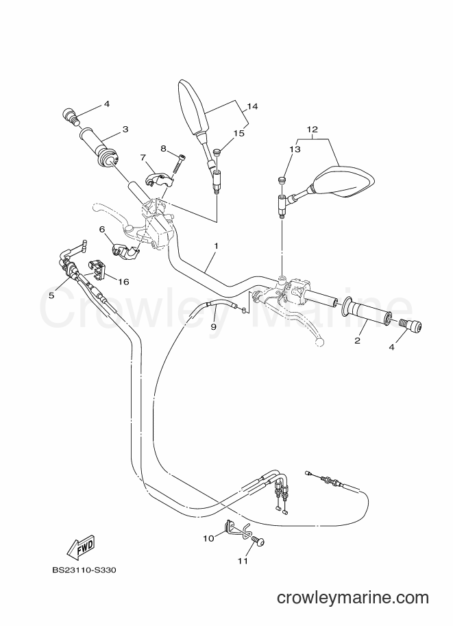 2018 Street Bike MTN850-A - MTN850-A (BS2E) [010] - STEERING HANDLE & CABLE