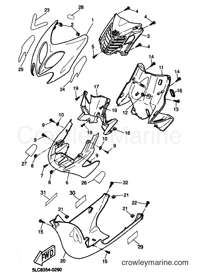 2000 Scooter YQ50L - YQ50L (5KH8) [010] - LEG SHIELD