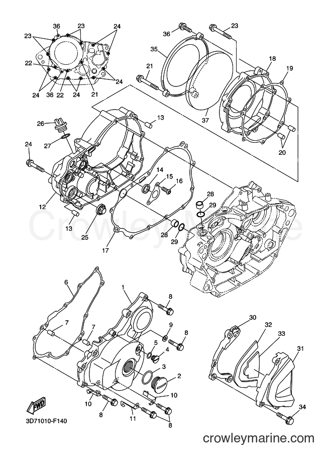 2009 Dirt Bike WR250X - WR250X (32CC) [010] - CRANKCASE COVER 1
