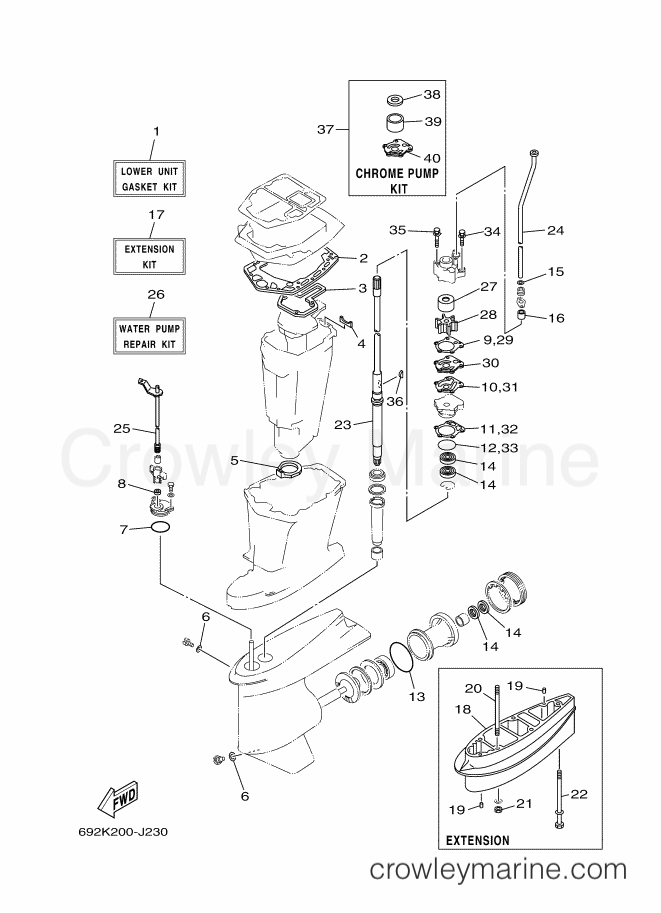 Yamaha Motors 85AEHDL (688B) [370] - REPAIR KIT 2