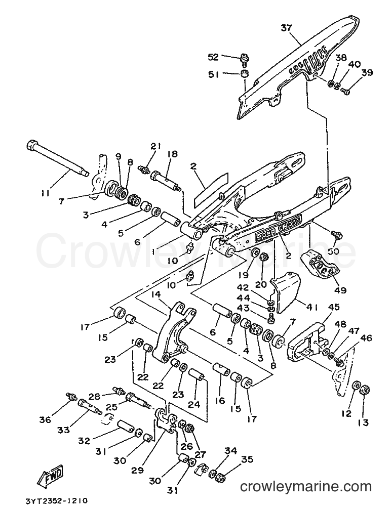 1991 Dirt Bike XT350 - XT350 (3YT2) [999] - REAR ARM