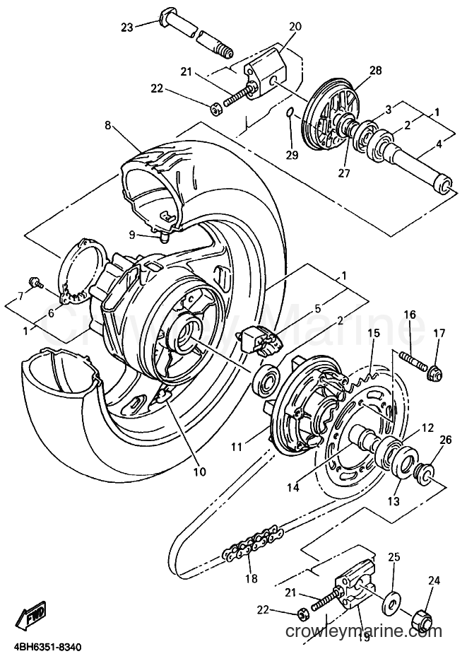 Yamaha Motors GTS1000 (4BH6) [070] - REAR WHEEL 2