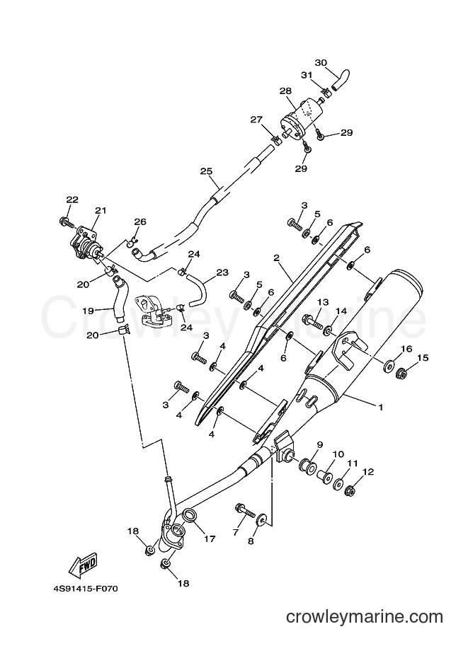 2009 Scooter T110C - T110C (40B1) [010] - EXHAUST
