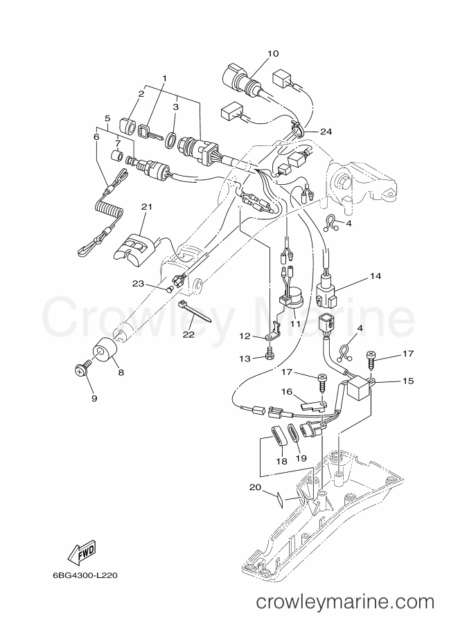 Yamaha Motors F40FETS (6BG4) [100] - STEERING 2
