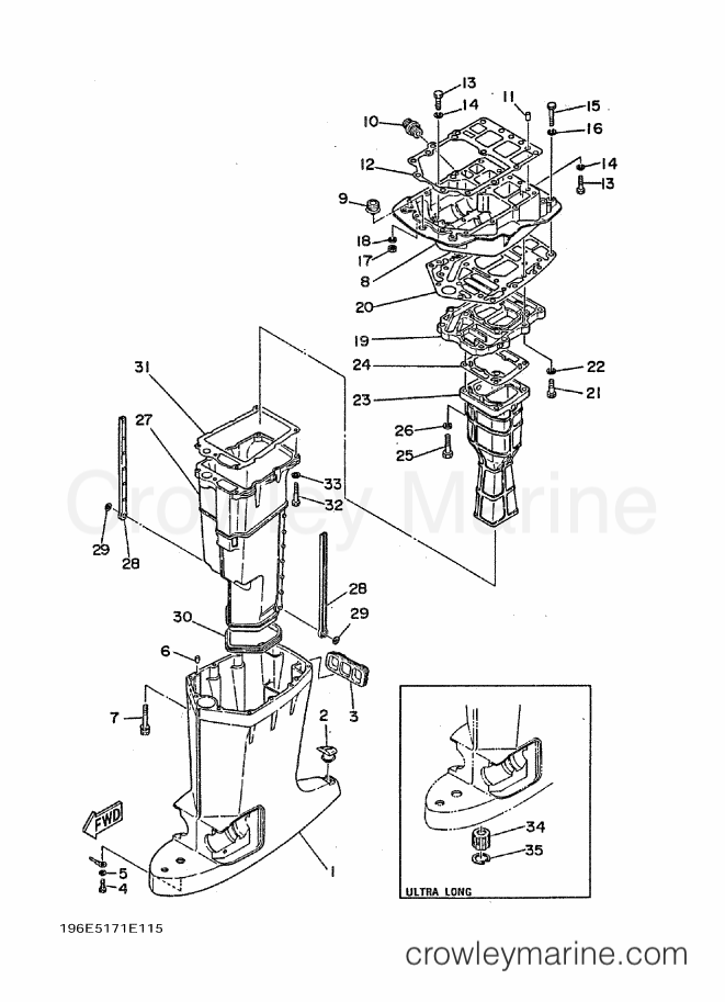 Yamaha Motors 115B (6E5) [030] - UPPER CASING