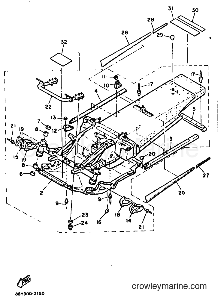 1992 Snowmobile PZ480ST - PZ480ST (88Y2) [010] - FRAME
