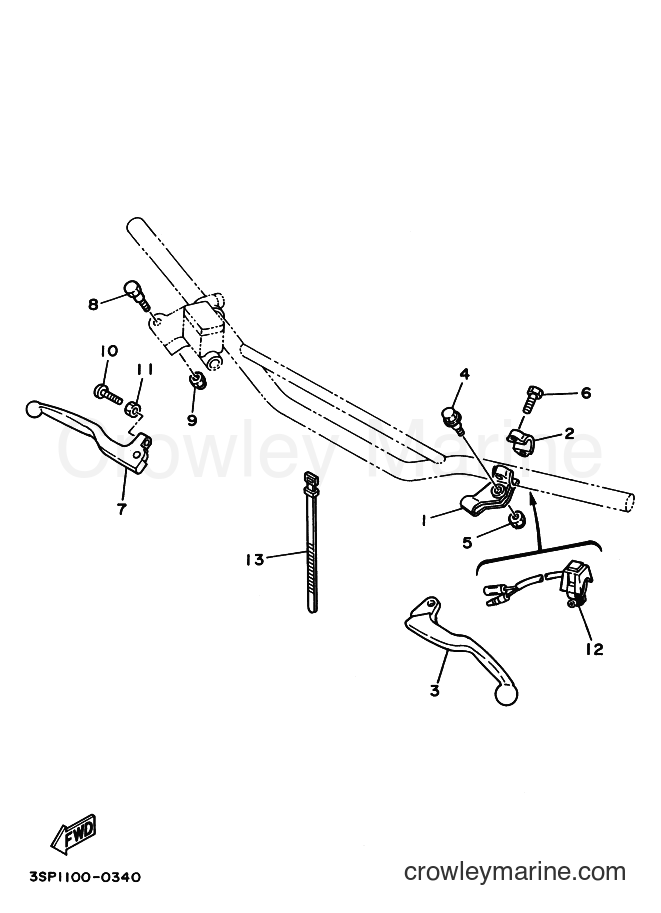 1991 Dirt Bike YZ250 - YZ250 (3XK3) [999] - HANDLE SWITCH & LEVER