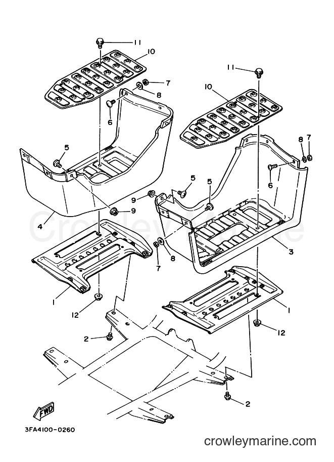 1991 ATV YFA1 - YFA1 (3FA5) [010] - STAND & FOOTREST