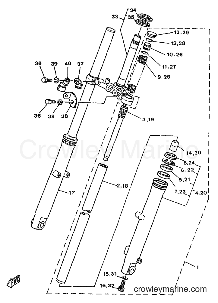 1996 Street Bike SR250 - SR250 (21L2) [99B] - FRONT FORK
