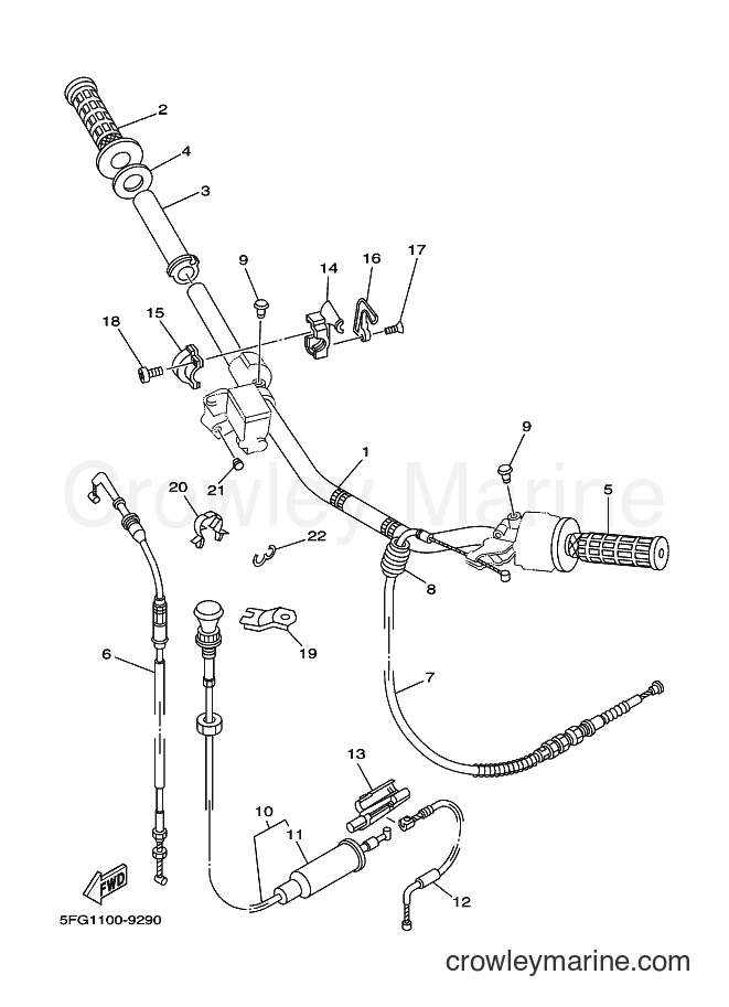 1999 Dirt Bike TTR225 - TTR225 (5FG3) [010] - STEERING HANDLE & CABLE