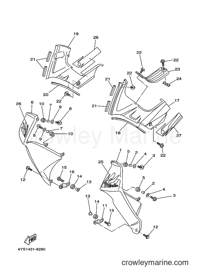 1998 Scooter T105 - T105 (4YS2) [010] - LEG SHIELD