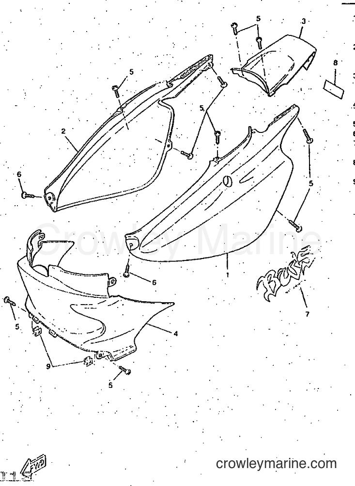 1997 Scooter CW50RS - CW50RS (4TDD) [999] - SIDE COVER