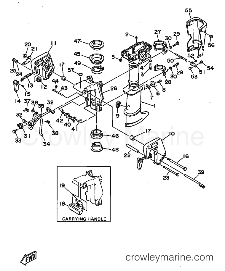 Yamaha Motors 3A (6L5) [999] - UPPER CASING & BRACKET