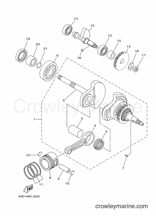 Yamaha Motors TK115C (40D1) [010] - CRANKSHAFT & PISTON