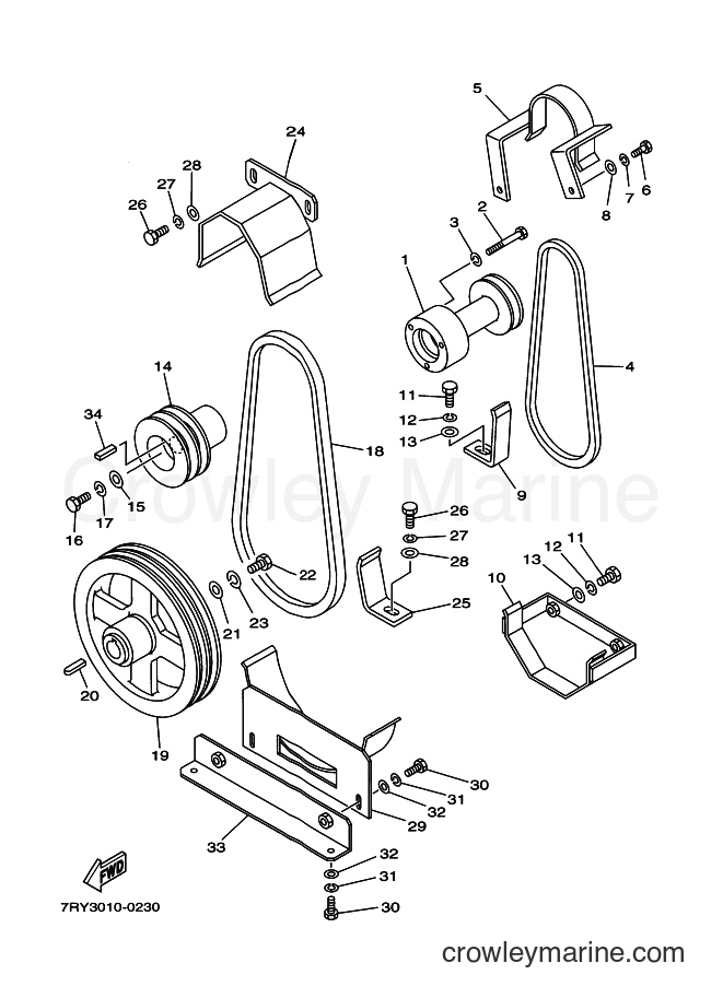 2015 Snowblower YT1280EX - YT1280EX (7BE2) [010] - V BELT & PULLEY