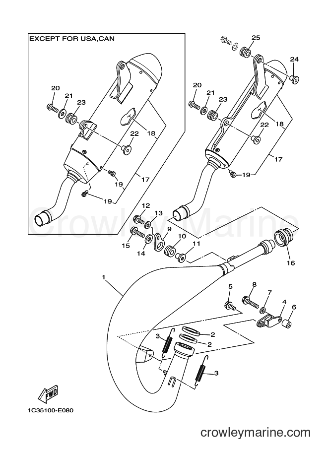 2007 Dirt Bike YZ125 - YZ125 (1C3A) [010] - EXHAUST