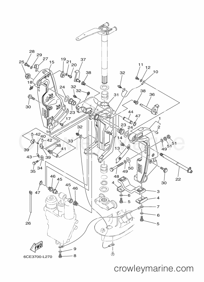 Yamaha Motors F250XCA-2014 (6CG5) [210] - BRACKET 1