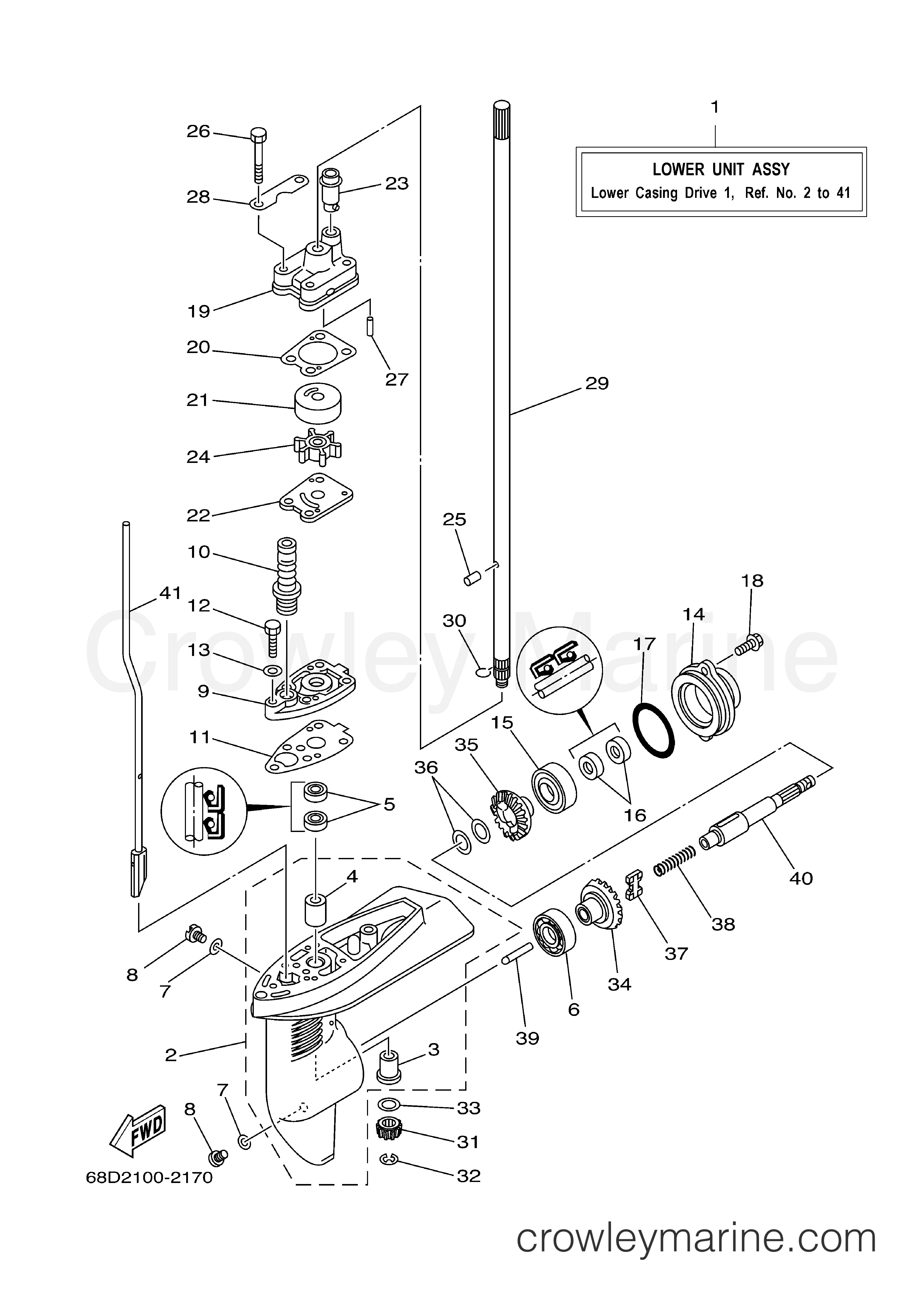 Yamaha Motors F4MLH - LOWER CASING DRIVE 1