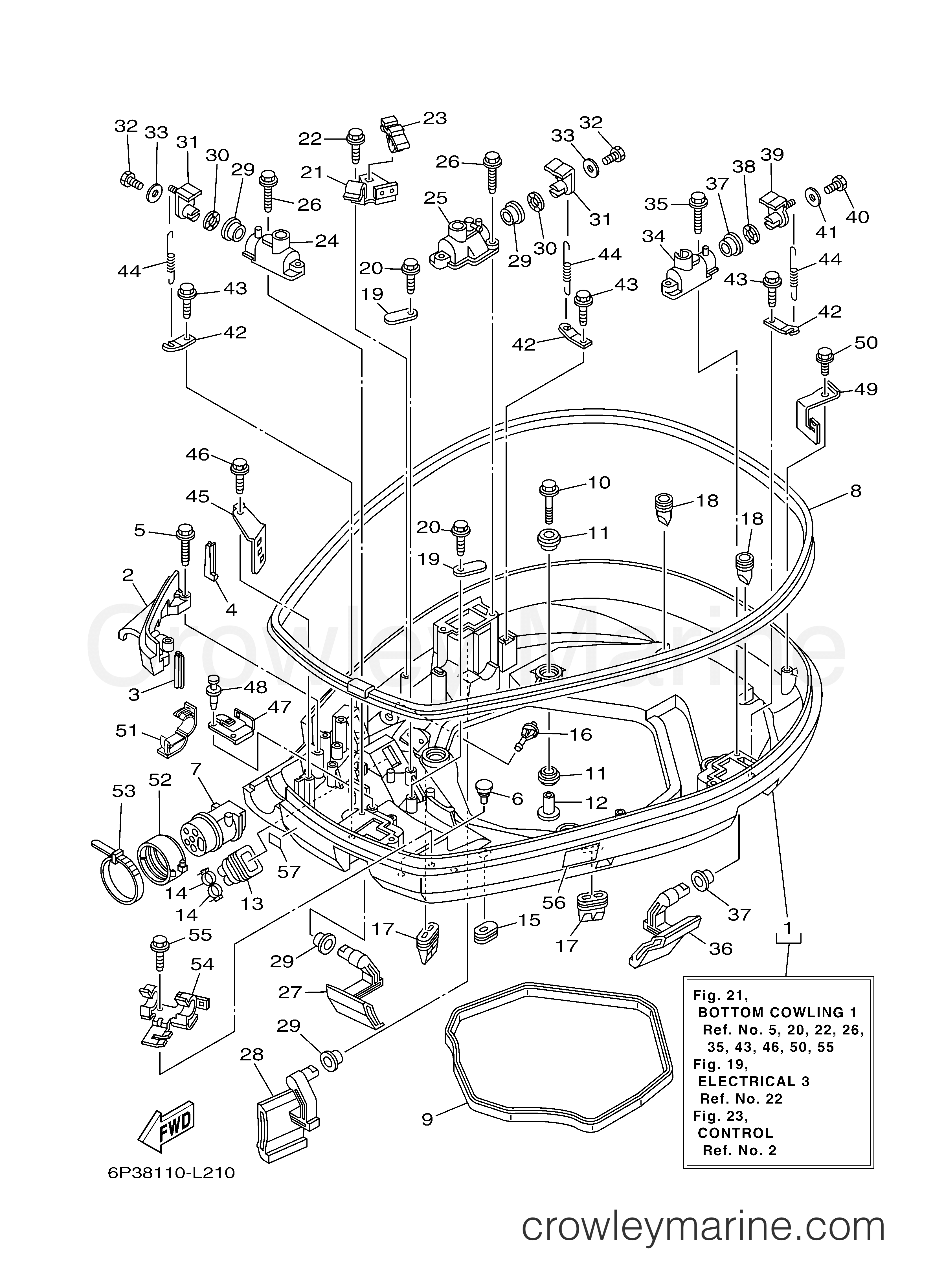 Yamaha Motors LF200XA - BOTTOM COWLING 1