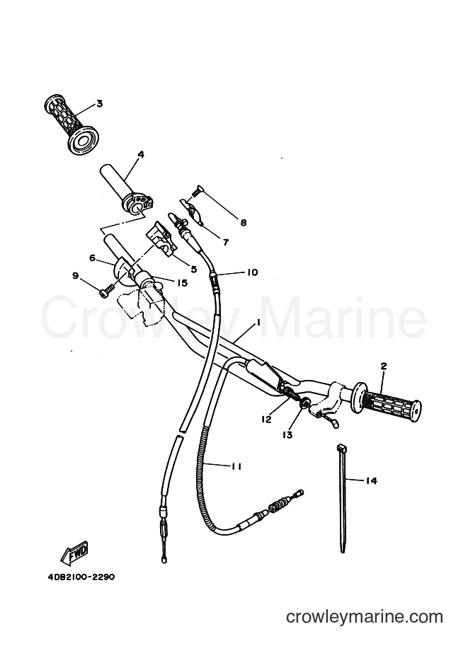 1992 Dirt Bike YZ125 - YZ125 (4DB2) [030] - STEERING HANDLE & CABLE