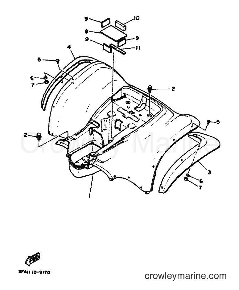 1990 ATV YFA1 - YFA1 (3FA4) [010] - REAR FENDER