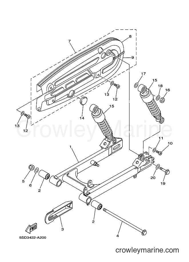 2002 Scooter T105SE - T105SE (5SD3) [010] - REAR ARM & SUSPENSION