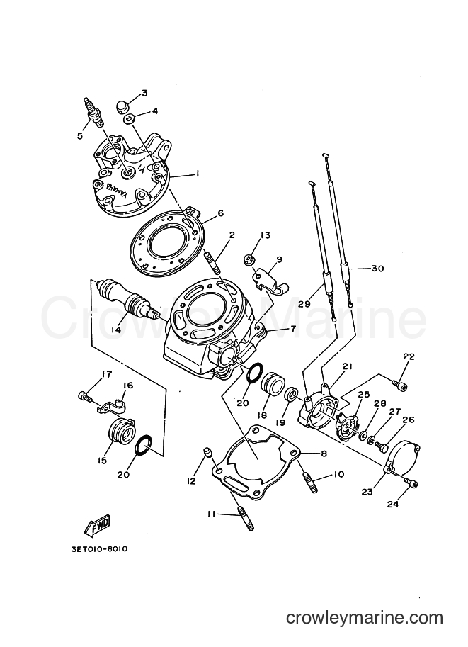1990 Dirt Bike DT200R - DT200R (3MH2) [010] - CYLINDER
