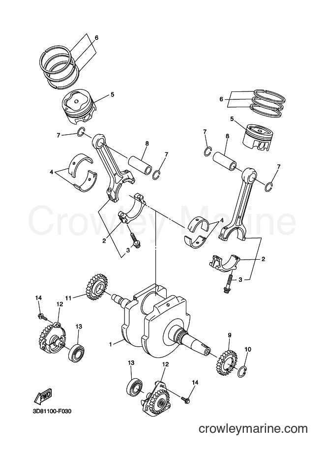 Yamaha Motors XVS13CA (1GP3) [010] - CRANKSHAFT & PISTON
