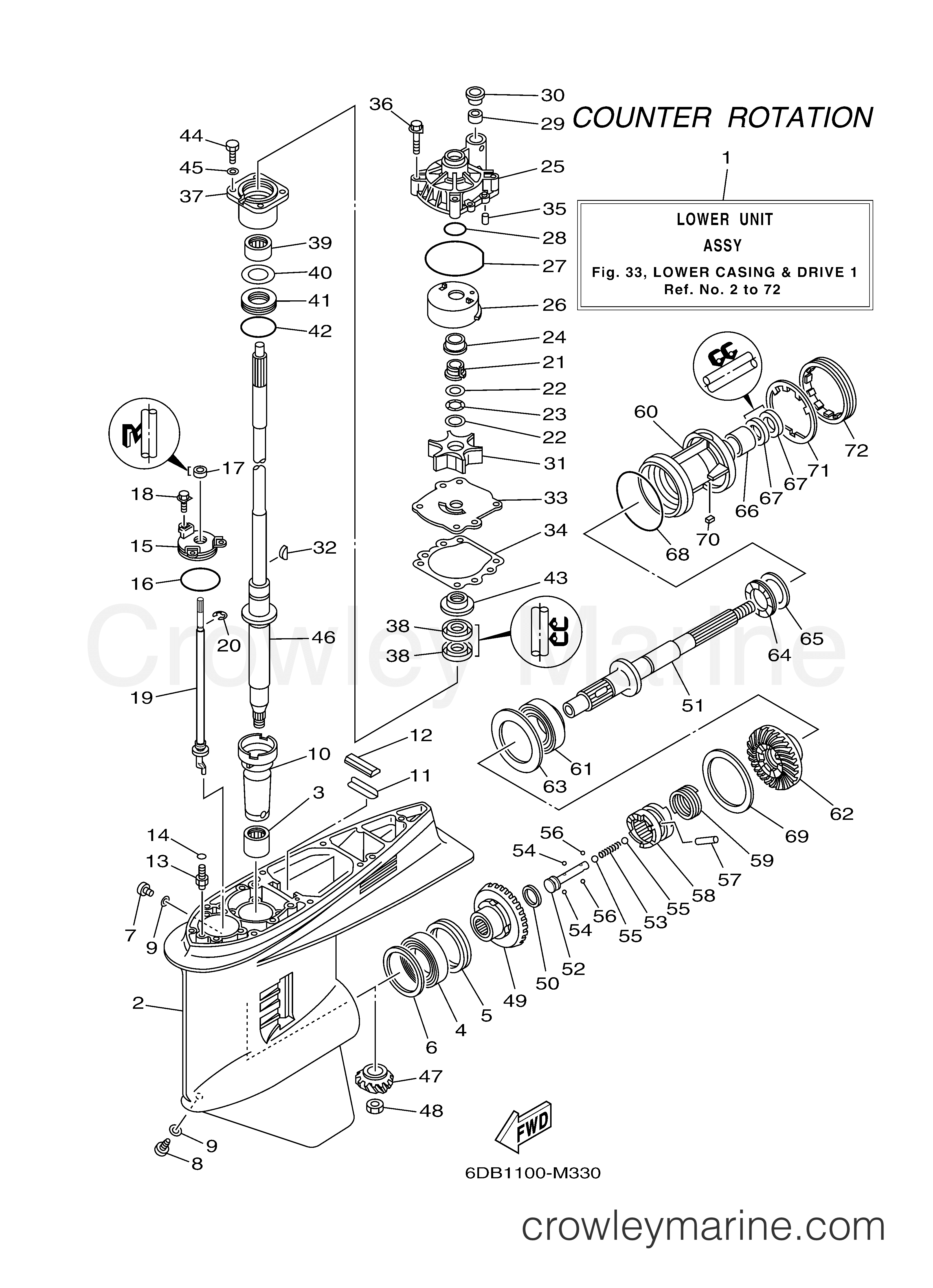Yamaha Motors LF200XB - LOWER CASING DRIVE 1