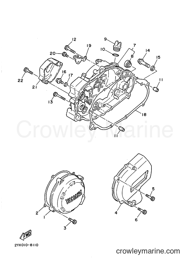 1990 Dirt Bike TDR250 - TDR250 (3NR2) [010] - CRANKCASE COVER 1