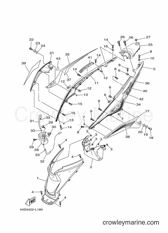 2012 Scooter AL125C - AL125C (44S3) [010] - SIDE COVER