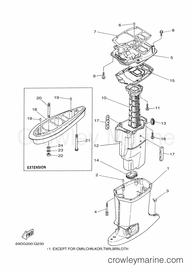 Yamaha Motors E60HWHDL (69DH) [140] - UPPER CASING