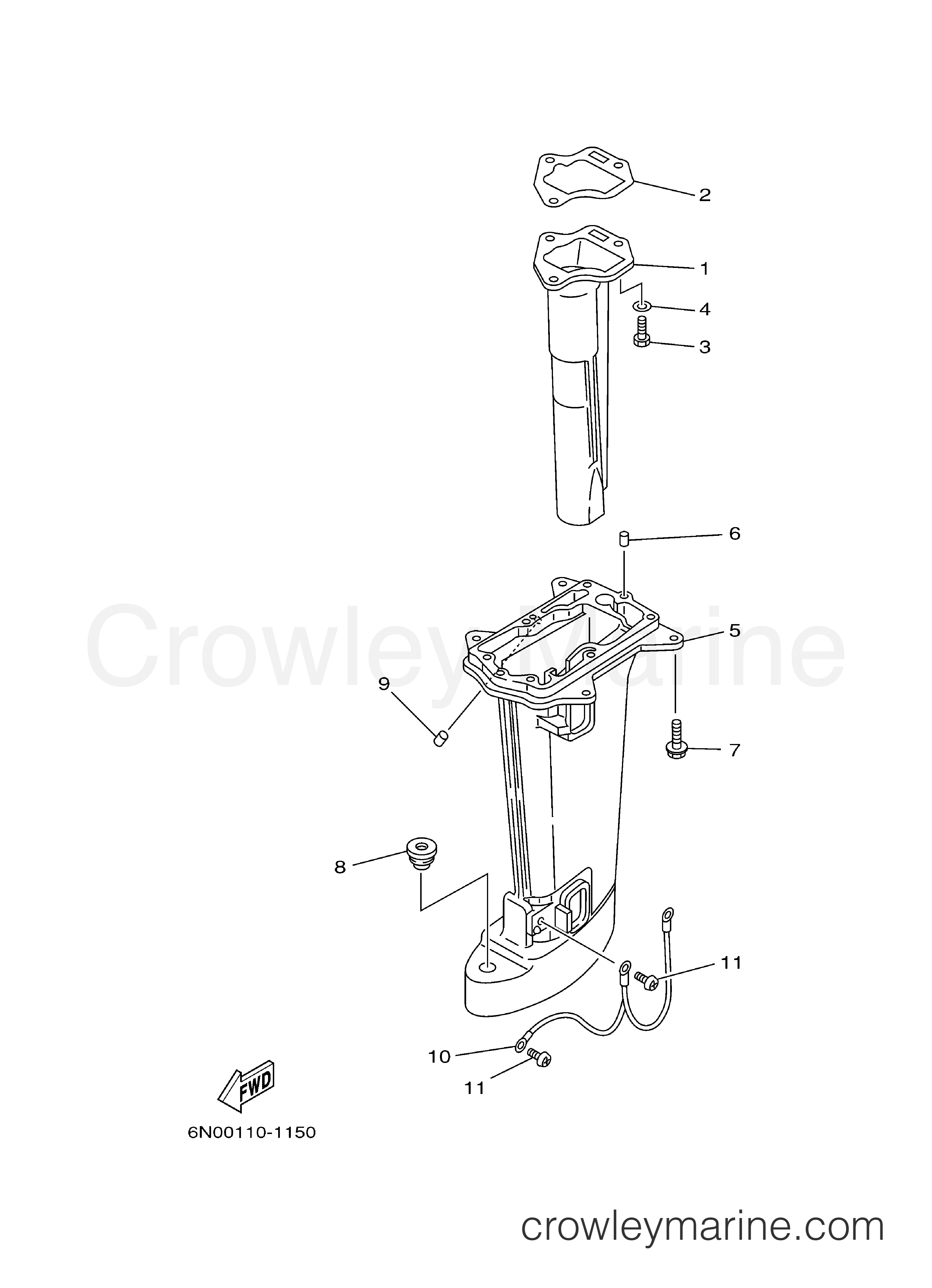 Yamaha Motors 8MSH - UPPER CASING
