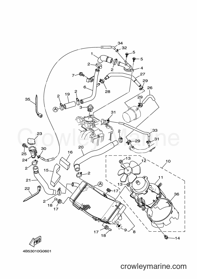 2012 Maxi-Scooter XP500 - XP500 (1UD2) [010] - RADIATOR & HOSE