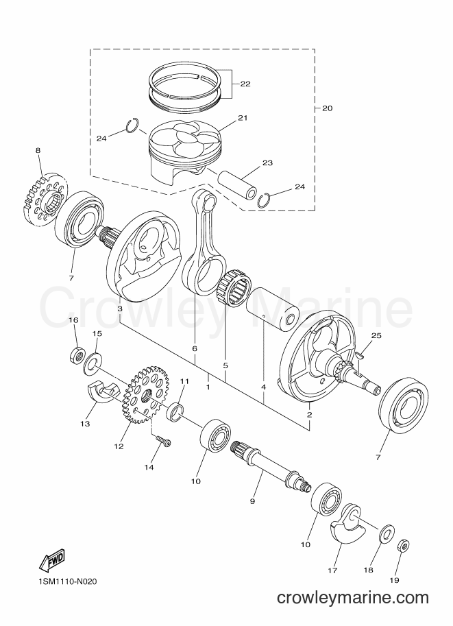 2015 Dirt Bike YZ250FX - YZ250FX (B292) [010] - CRANKSHAFT & PISTON
