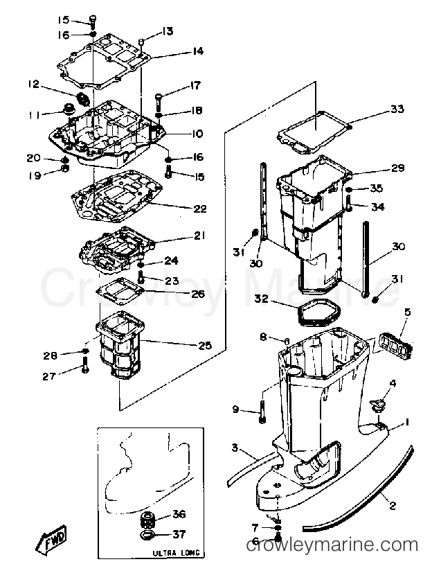Yamaha Motors 200TLRP - UPPER CASING