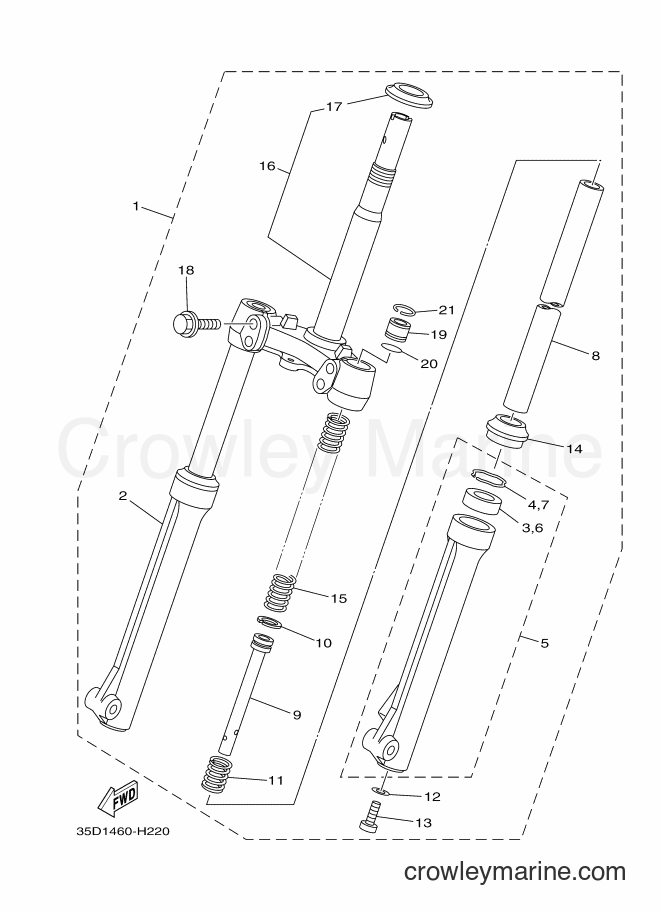 Yamaha Motors T110LE (35D1) [010] - FRONT FORK