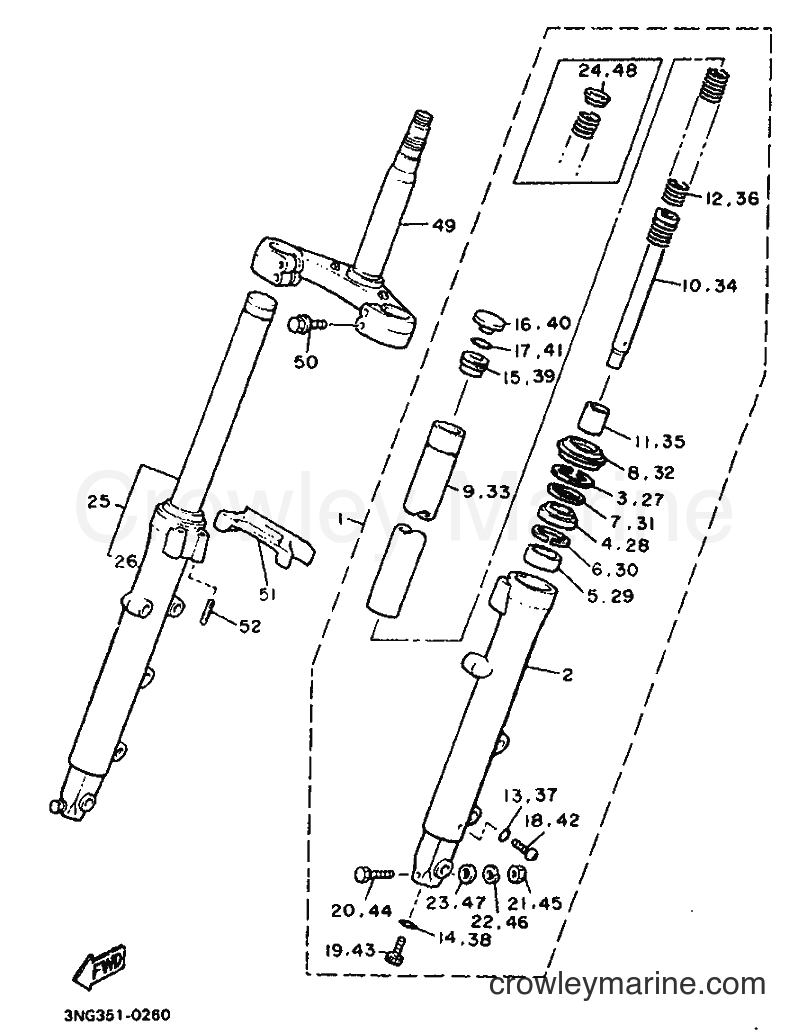 1990 Street Bike XJ900 - XJ900 (3NG2) [999] - FRONT FORK