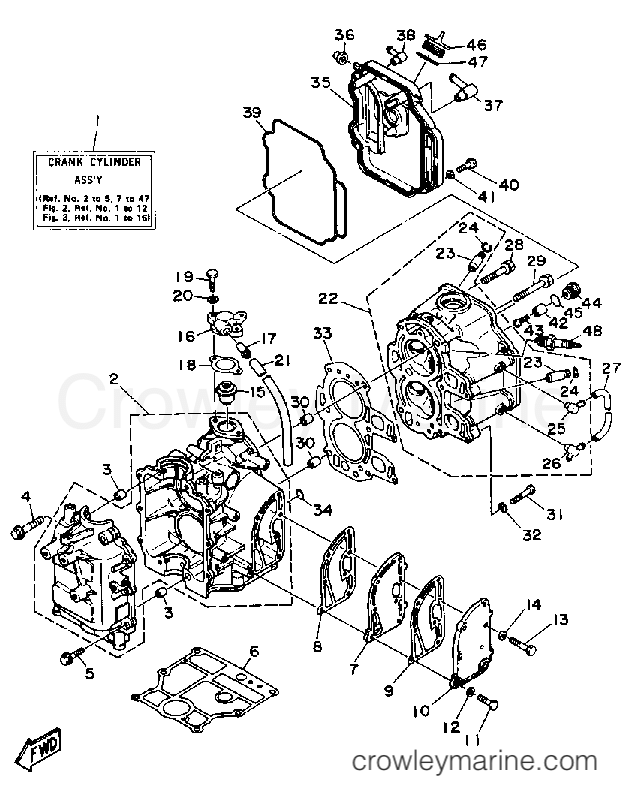 Yamaha Motors FT9.9ELD - CYLINDER CRANKCASE