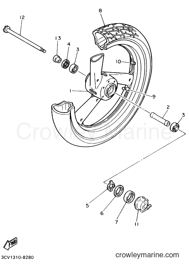 1992 Sport Bike FJ1200 - FJ1200 (4AH6) [010] - FRONT WHEEL