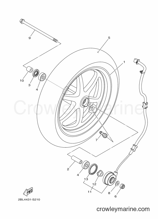 2017 Street Bike LTF125 - LTF125 (2BL9) [010] - FRONT WHEEL FOR CAST WHEEL