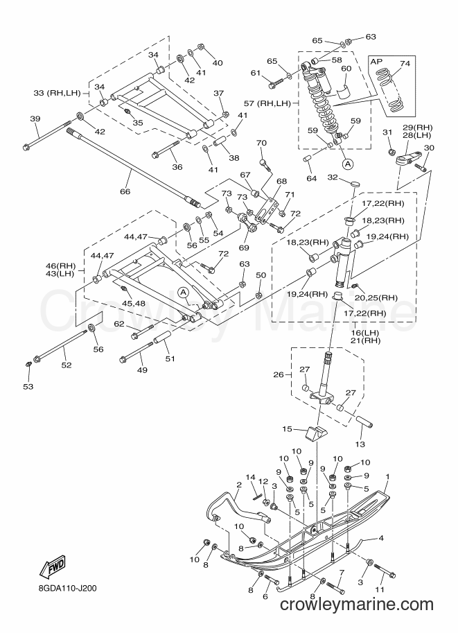 2010 Snowmobile RX10GT - RX10GT (8GDA) [020] - SKI